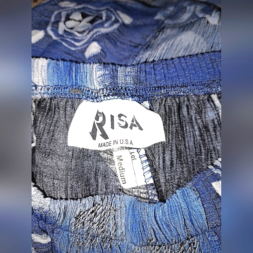 Risa Blue and Gray Yoga Haren Pant with Elastic Waistband Size Medium - Picture 2 of 9